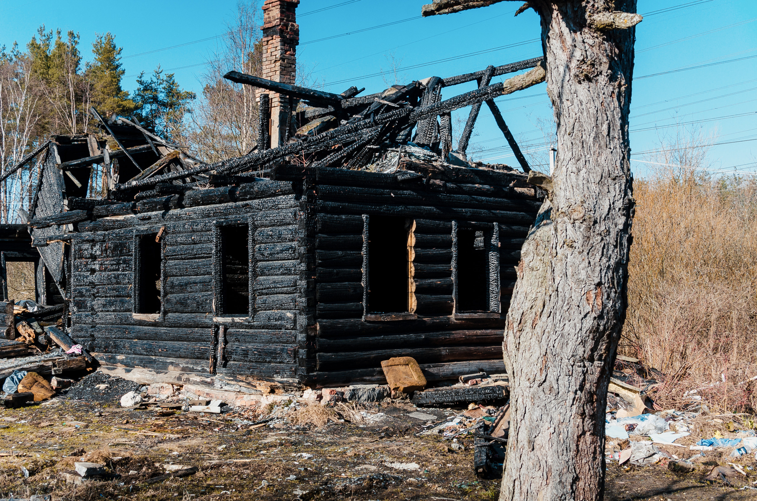 fire damage to wood framing