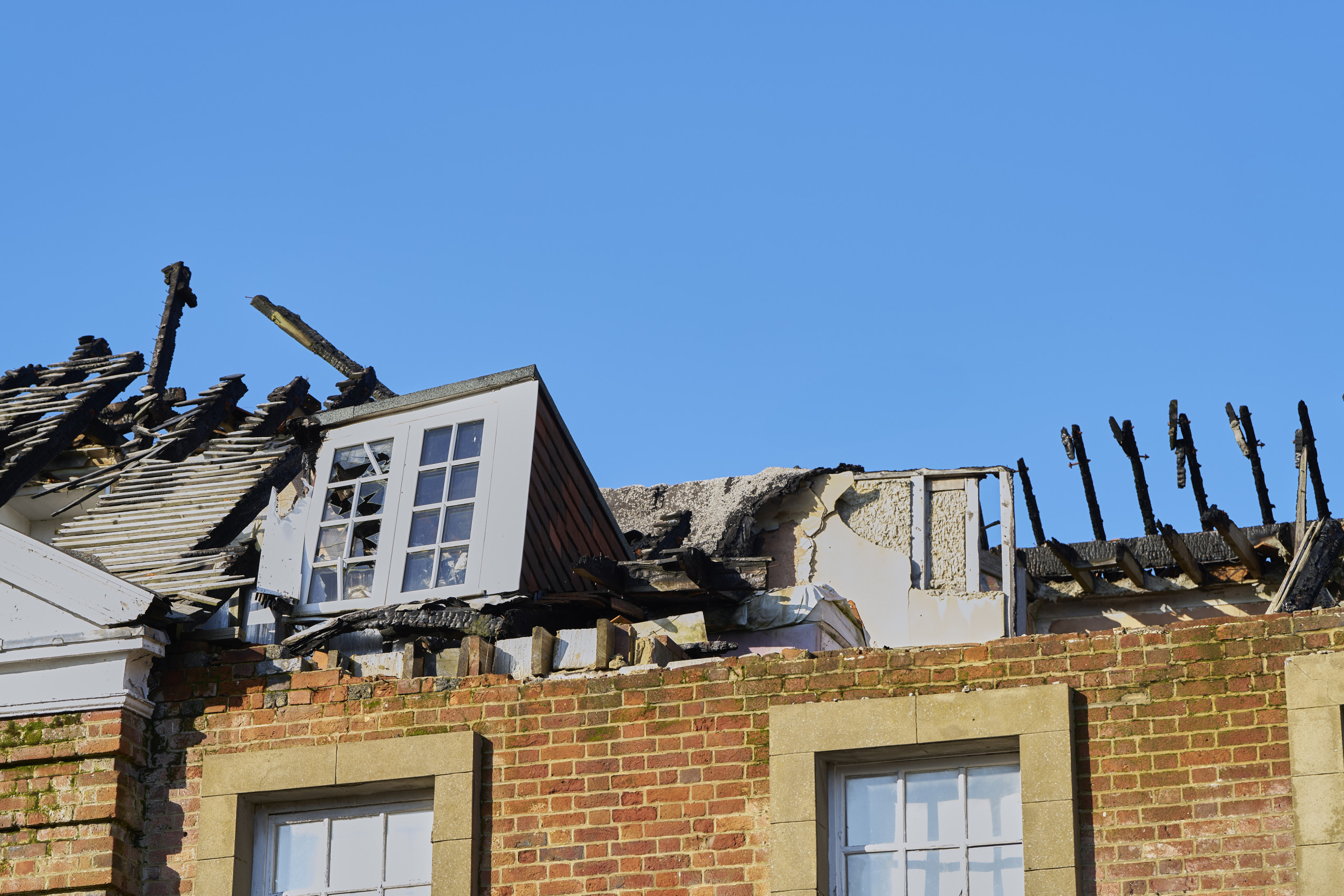 fire damage to wood building