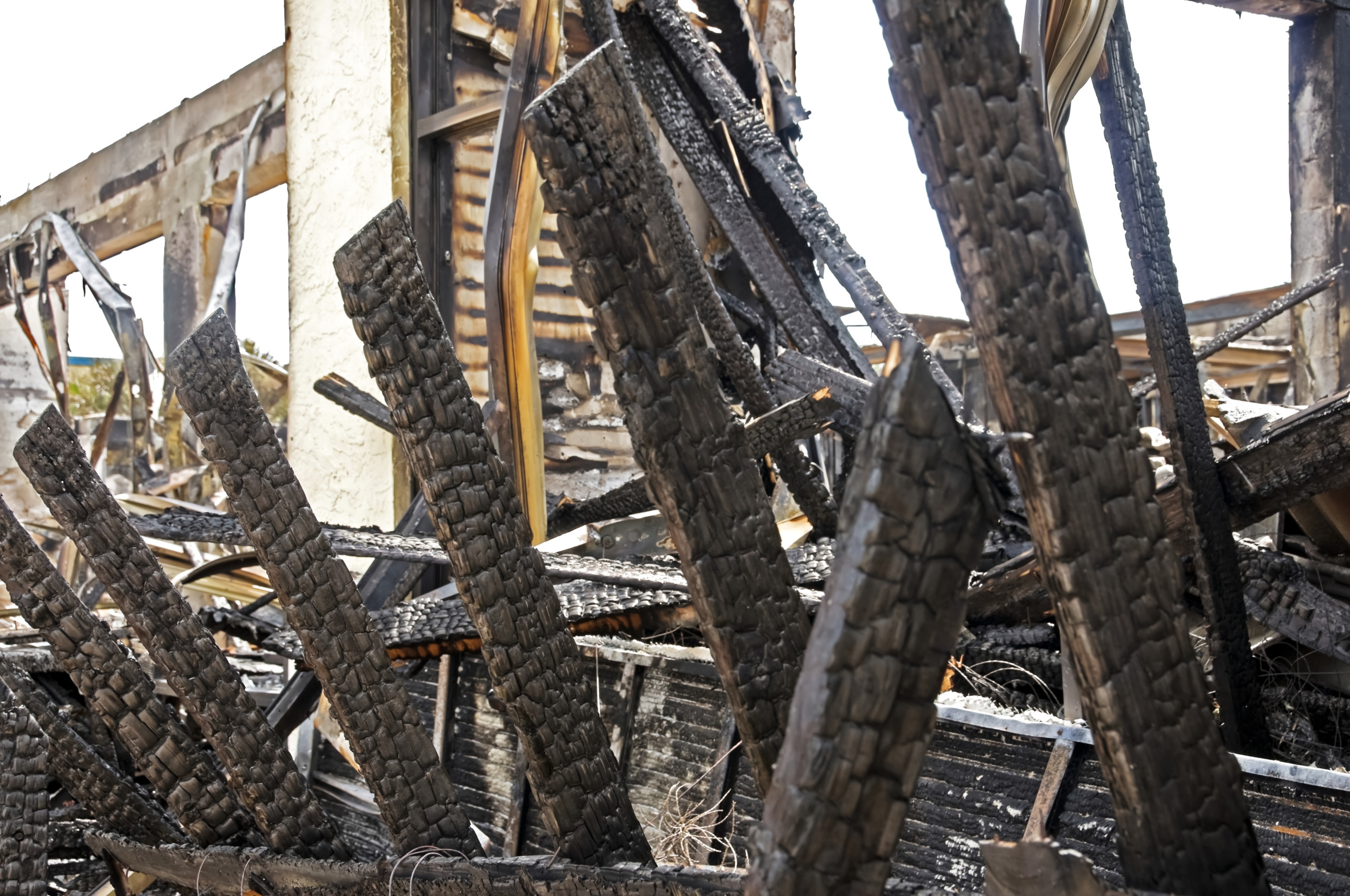 fire damage wood framing